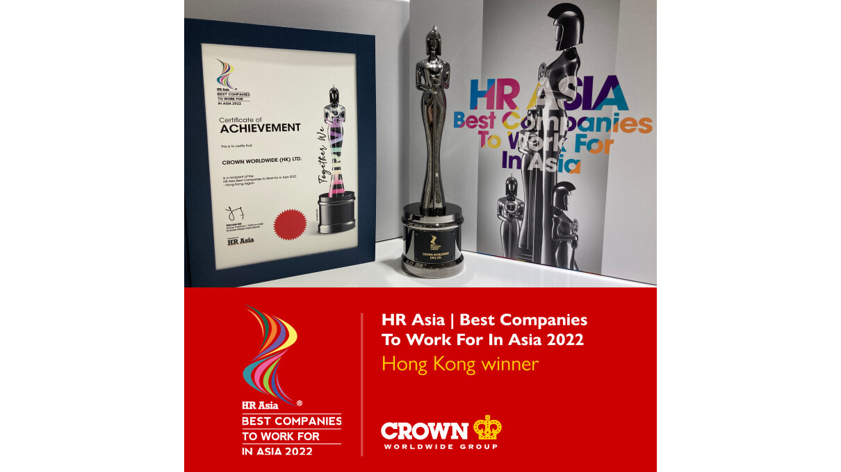 Crown Worldwide Group Hong Kong Wins The HR Asia Best Companies to Work