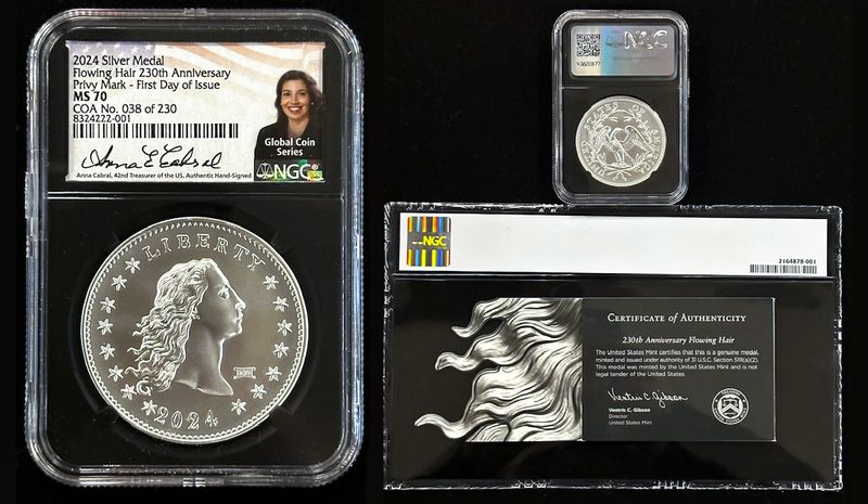Global Coin Celebrates Milestone Sale: 2024 Flowing Hair Silver Medal - 2024 Flowing Hair Silver Medal For Sale